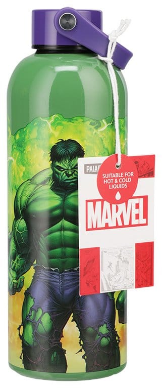 Marvel Universe Botella de agua de metal Hulk con correa
