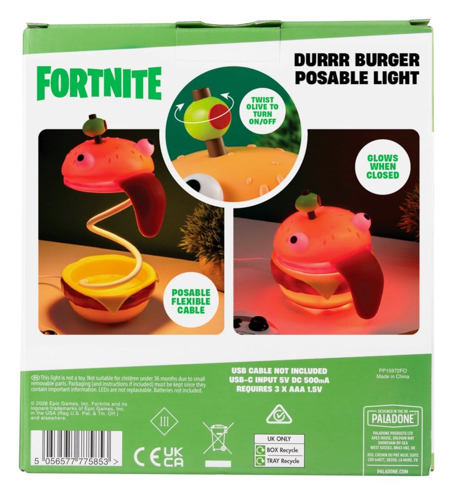 Fortnite Lámpara Durrr Burger Posable 30 cm