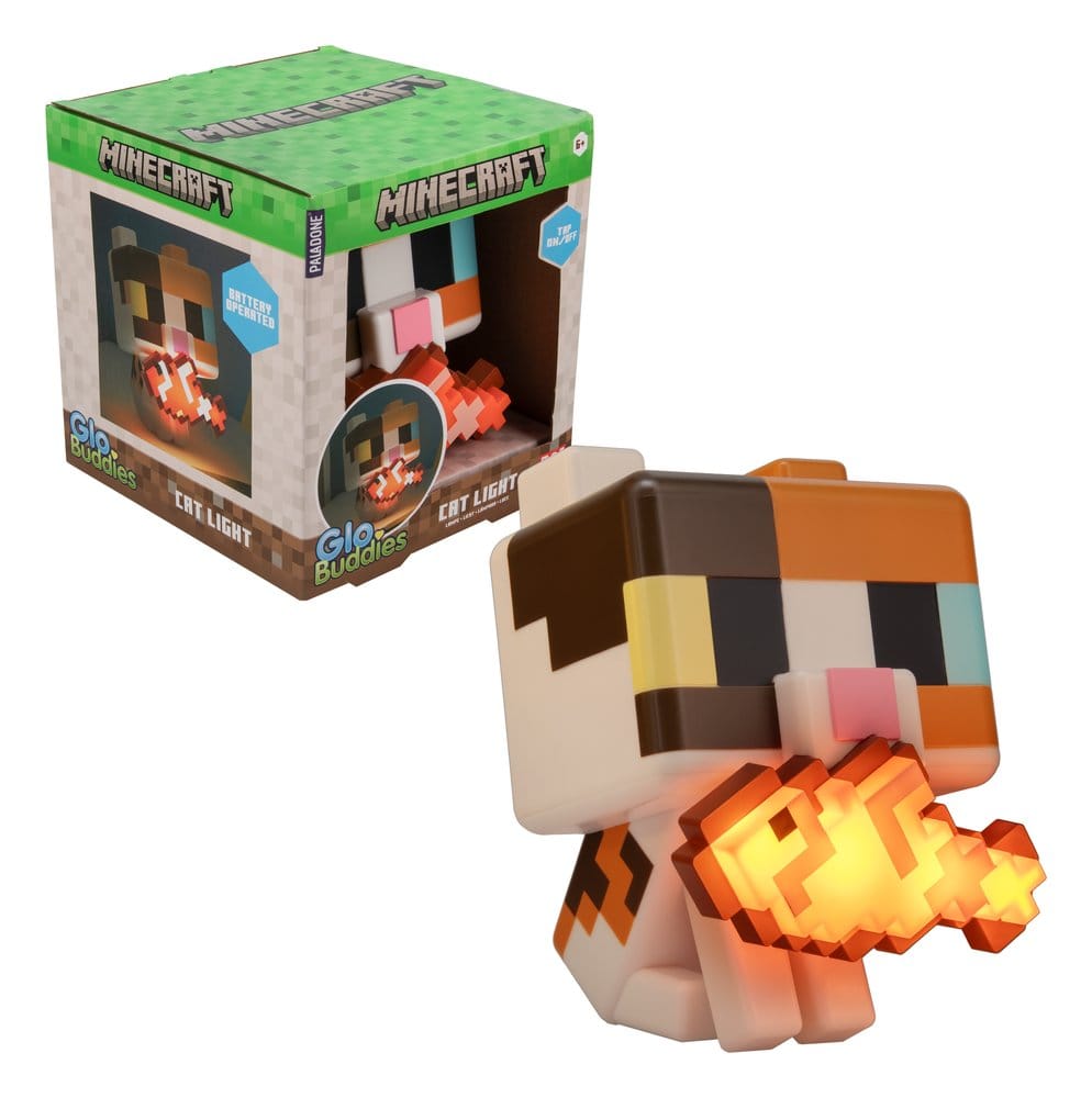 Minecraft Lámpara GloBuddies Cat 15 cm