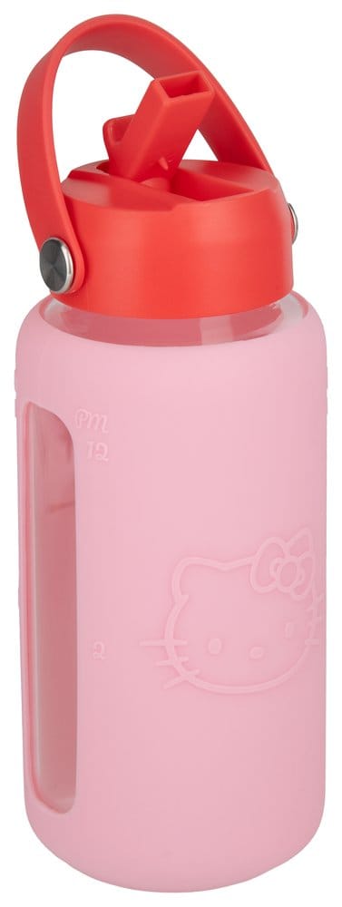 Sanrio Botella de agua de cristal Hello Kitty con funda