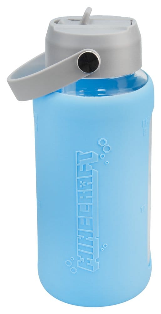Minecraft Botella de agua de cristal con funda Frikytopia
