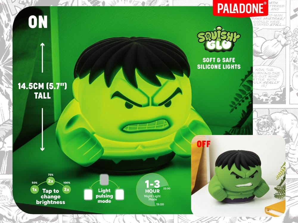 Marvel Universe SquishyGlo Lámpara Hulk Rechargeable 15 cm