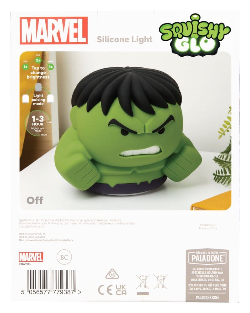 Marvel Universe SquishyGlo Lámpara Hulk Rechargeable 15 cm