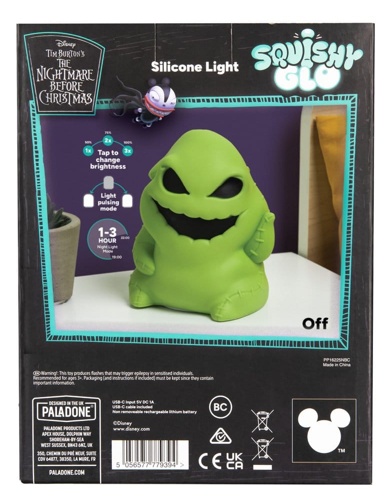 Pesadilla antes de Navidad SquishyGlo Lámpara Oogie Boogie Rechargeable 16 cm