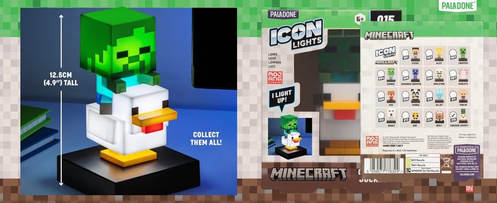 Minecraft Lámpara Icon Chicken Jockey 13 cm