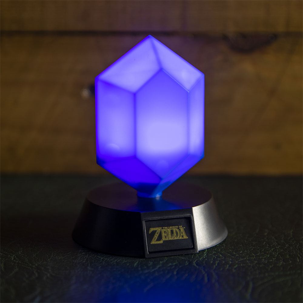 The Legend of Zelda Bros lámpara 3D Icon Blue Rupee 10 cm