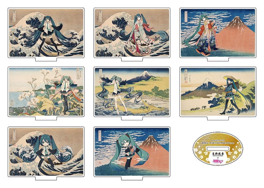 Katsushika Hokusai x Hatsune Miku Figuras acrílico 5 cm Cajas Sorpresa Surtido (8) Frikytopia