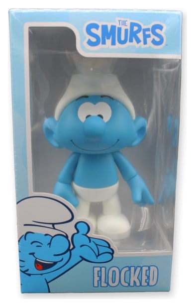 Los Pitufos Figura de Vinilo Pitufo Blanco y Azul - Flocked 19 cm
