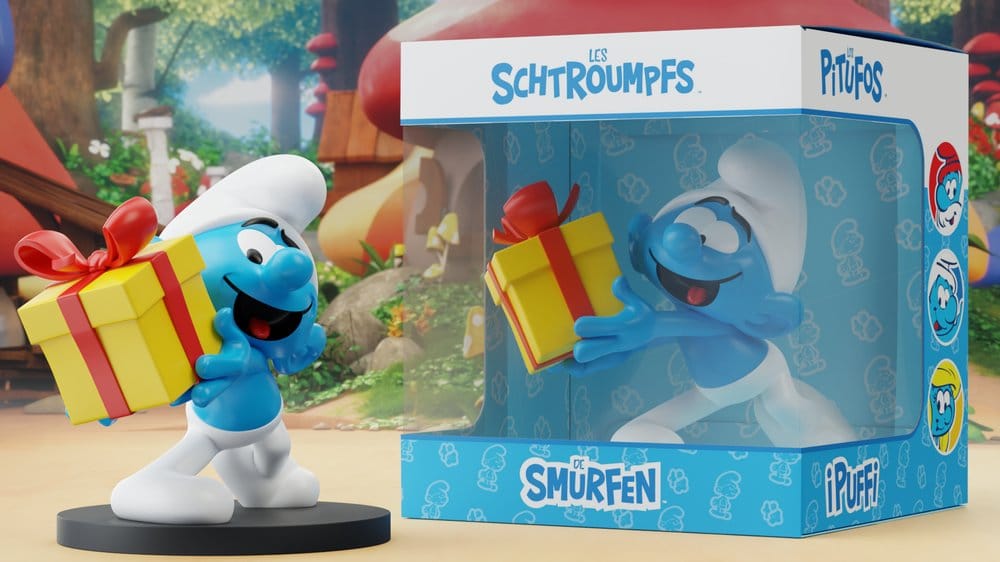 SMURFS JOKEY WITH GIFT RESIN Figura