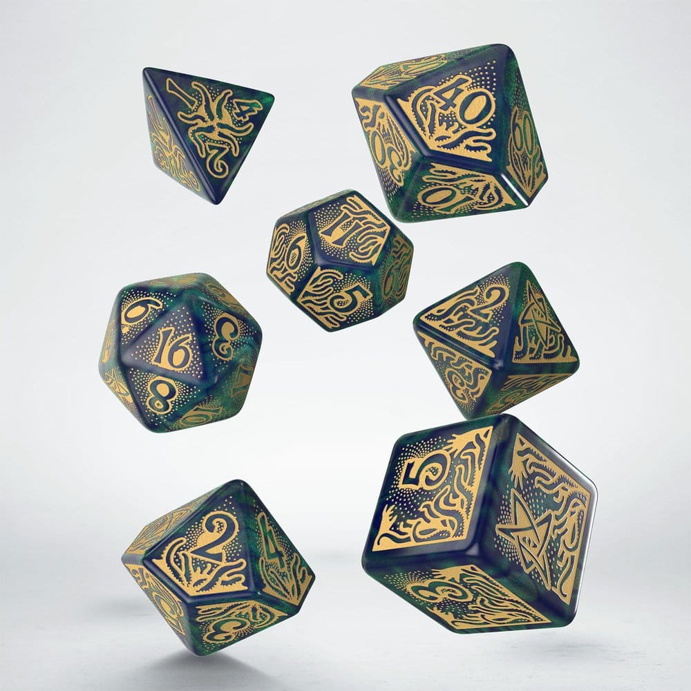 Call of Cthulhu 7th Edition Set de 7 Dados Blue-green & Gold Frikytopia