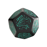 Viridian Jumbo dado Monster Generator Die D12 Negro