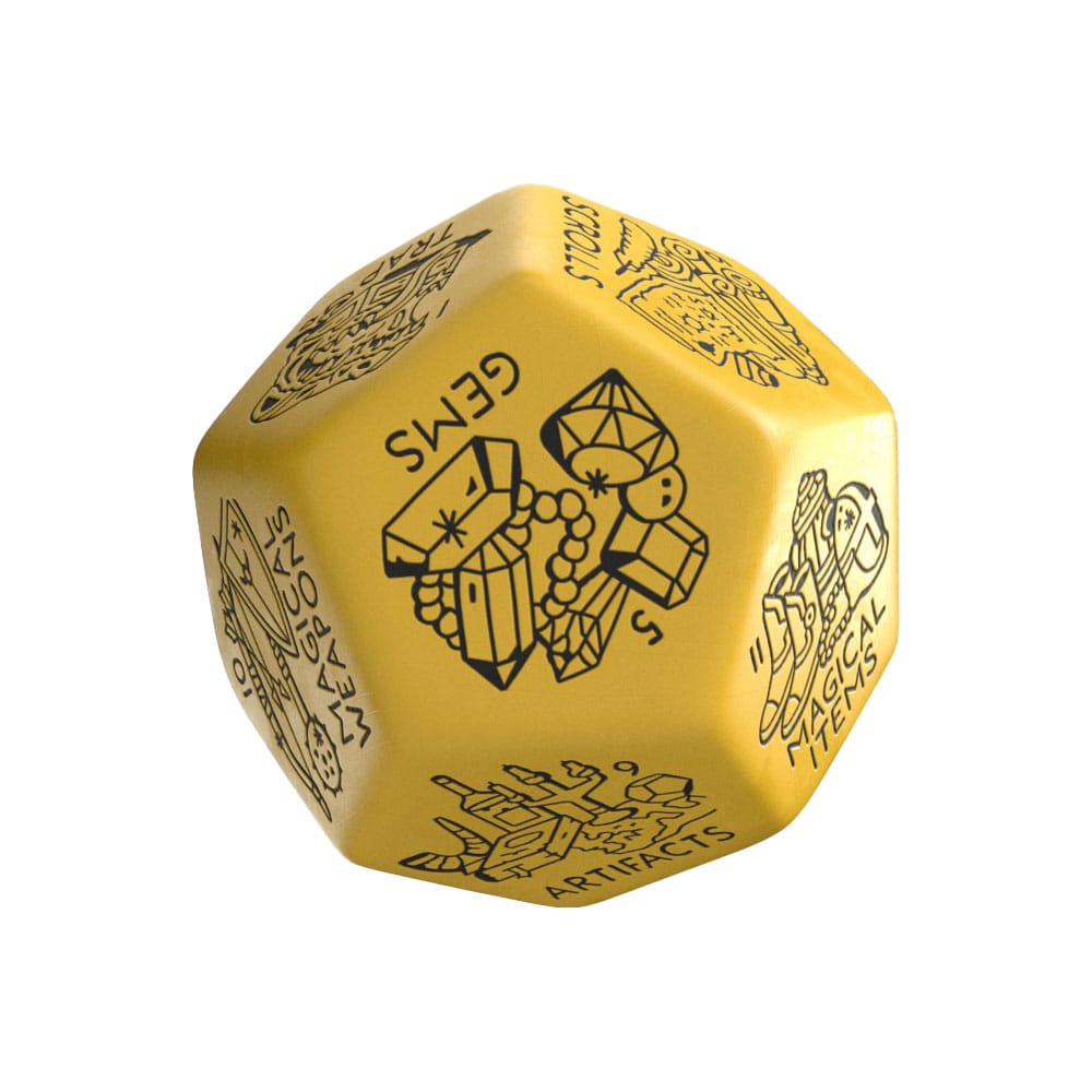 Viridian Jumbo dado Treasure Generator Die D12 Amarillo Frikytopia