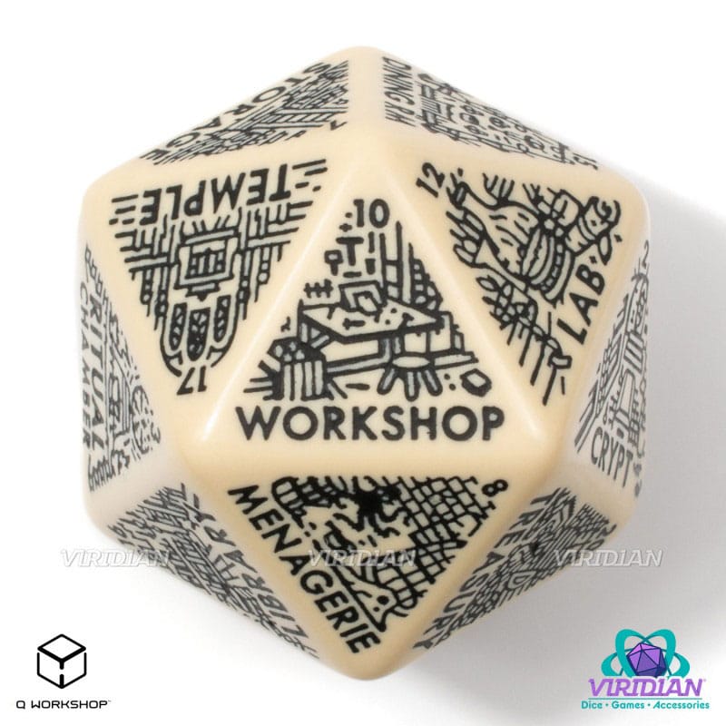 Viridian Jumbo dado Dungeon Room Generator D20 Beige