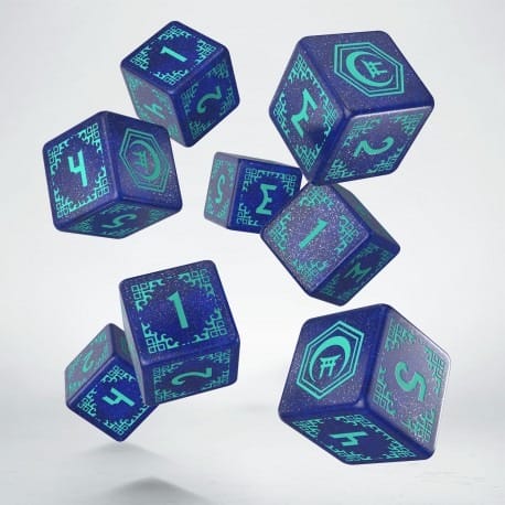 Shadow Scar Set de 8 Dados Essential Blue & Turquoise Frikytopia