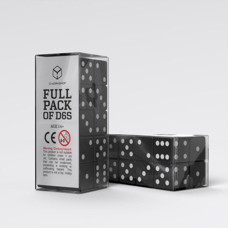 Q Workshop Pack de Dados Full Pack D6 Negro (20)