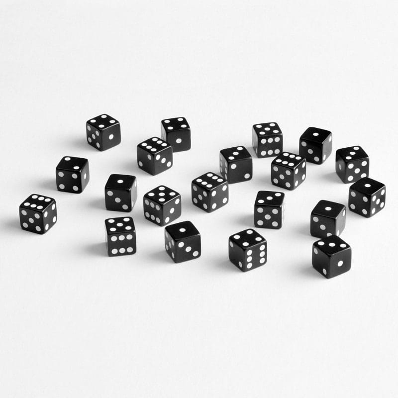 Q Workshop Pack de Dados Full Pack D6 Negro (20)