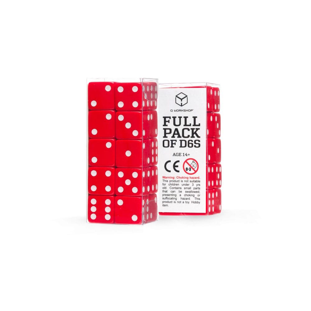 Q Workshop Pack de Dados Full Pack D6 Rojo (20) Frikytopia