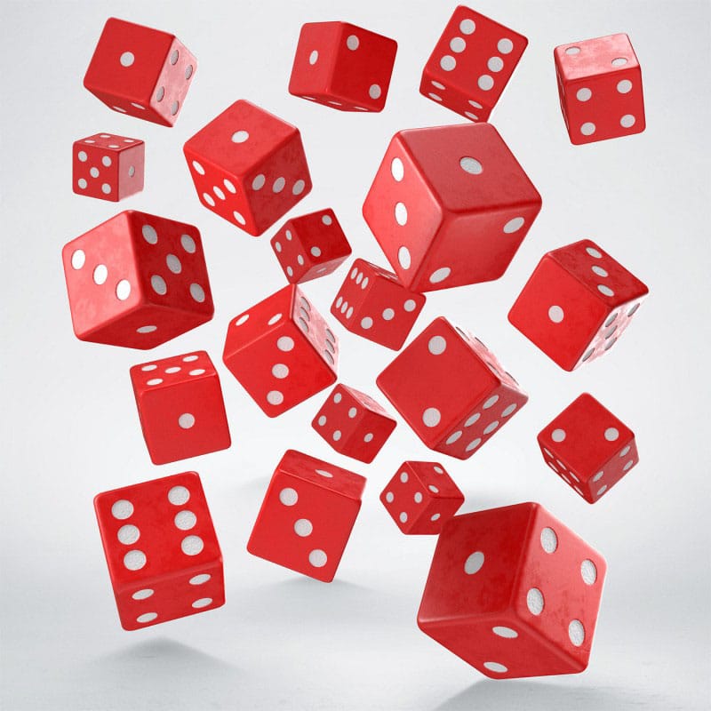 Q Workshop Pack de Dados Full Pack D6 Rojo (20)