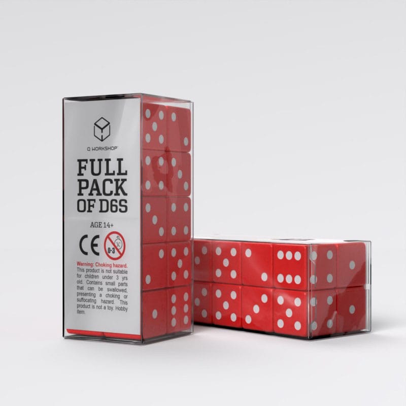 Q Workshop Pack de Dados Full Pack D6 Rojo (20)