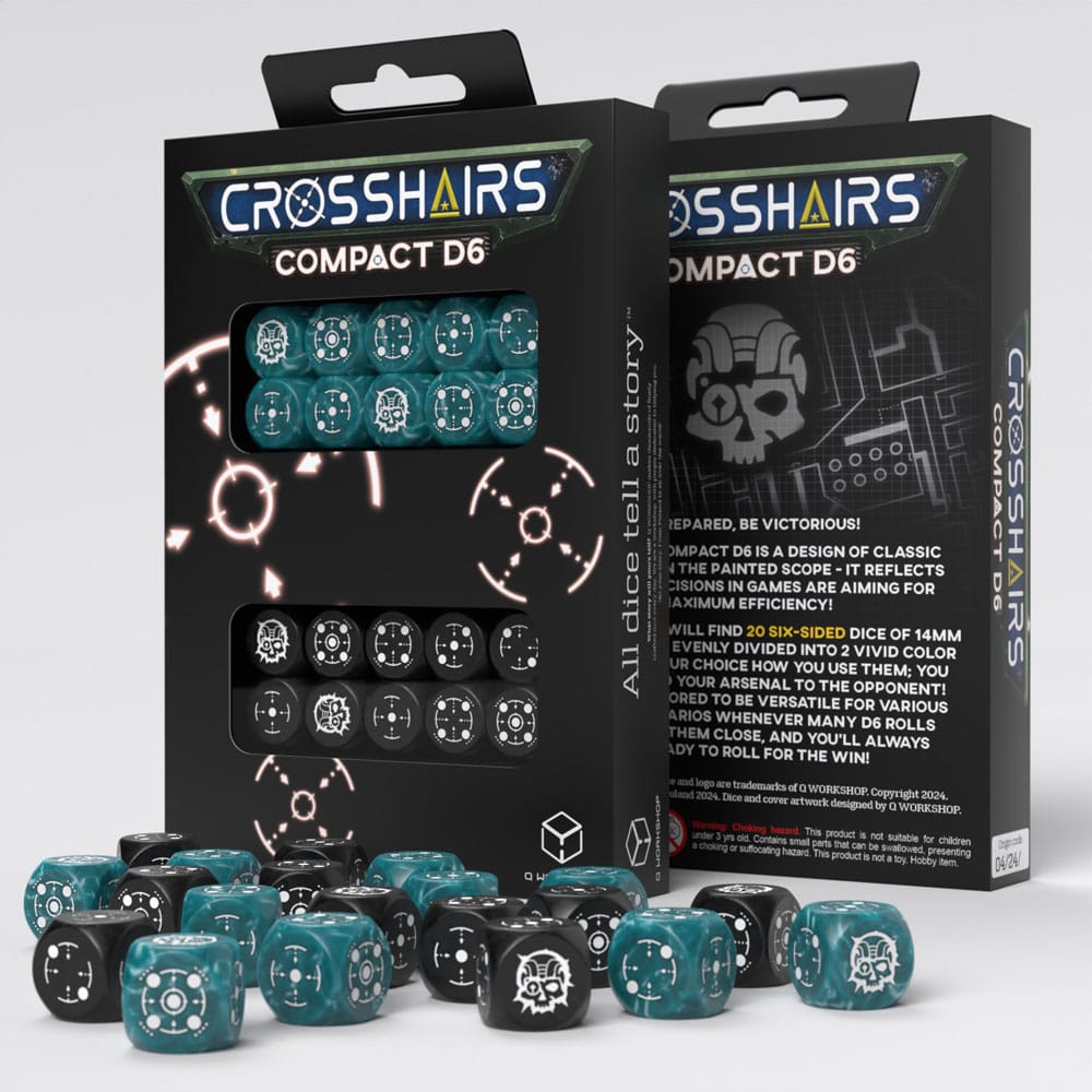 Crosshairs Compact D6 Pack de Dados Stormy&Black (20)