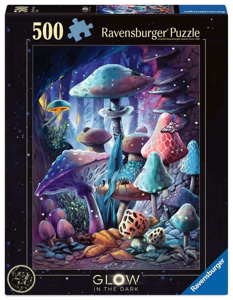 Ravensburger Puzzle Glow-in-the-Dark Moonlight Mushrooms (500 piezas) Frikytopia