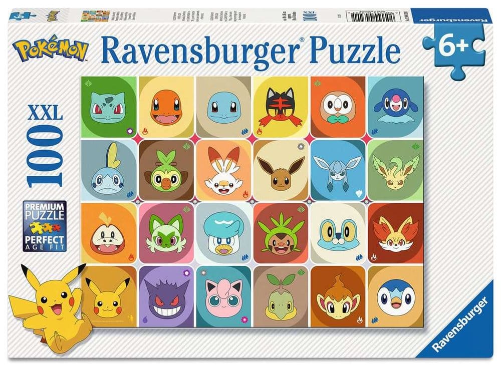 Pokémon Puzzle para niños Caras de Pokémon (100 Piezas XXL) Frikytopia