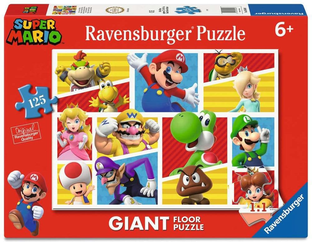 Super Mario Puzzle Giant Floor Amigos y Enemigos de Mario (125 Piezas) Frikytopia