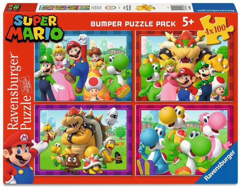 Super Mario Pack de 4 Puzzles ¡Es la hora de Mario! (4x100 Piezas) Frikytopia