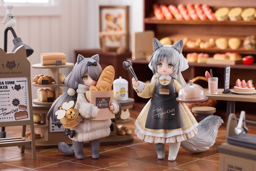 Decorated Life Collection Estatua PVC Tea Time Cats - Cat Town Bakery Staff & Customer Set 12 cm