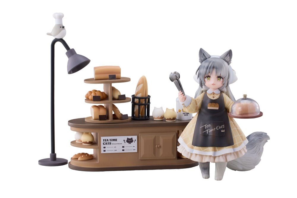 Decorated Life Collection Estatua PVC Tea Time Cats - Cat Town Bakery Staff & Customer Set 12 cm