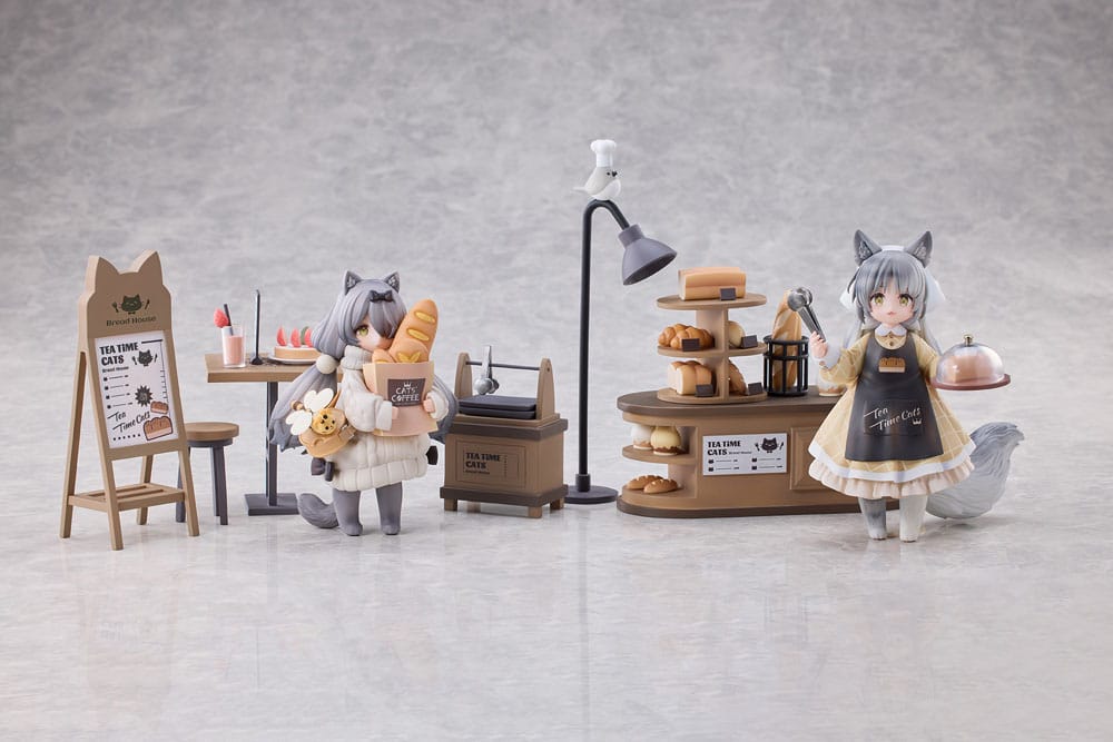 Decorated Life Collection Estatua PVC Tea Time Cats - Cat Town Bakery Staff & Customer Set 12 cm