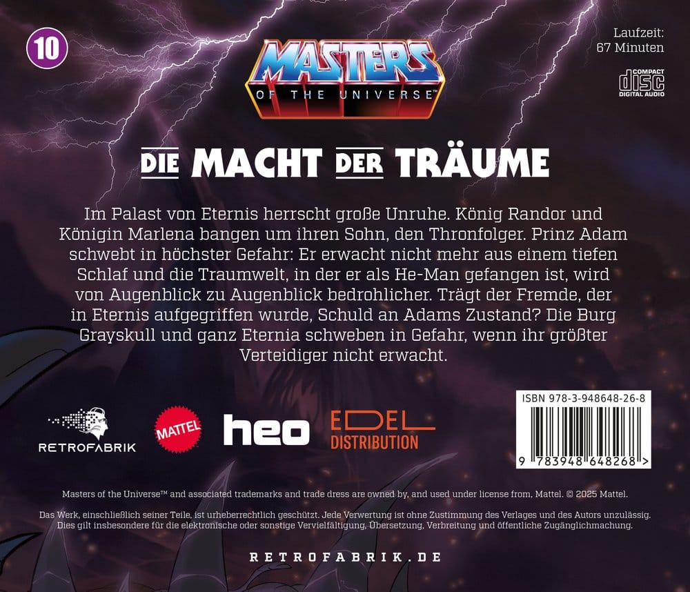 Masters of the Universe Juego Radiofónico CD Episodio 10: Die Macht der Träume *Edición Alemán*