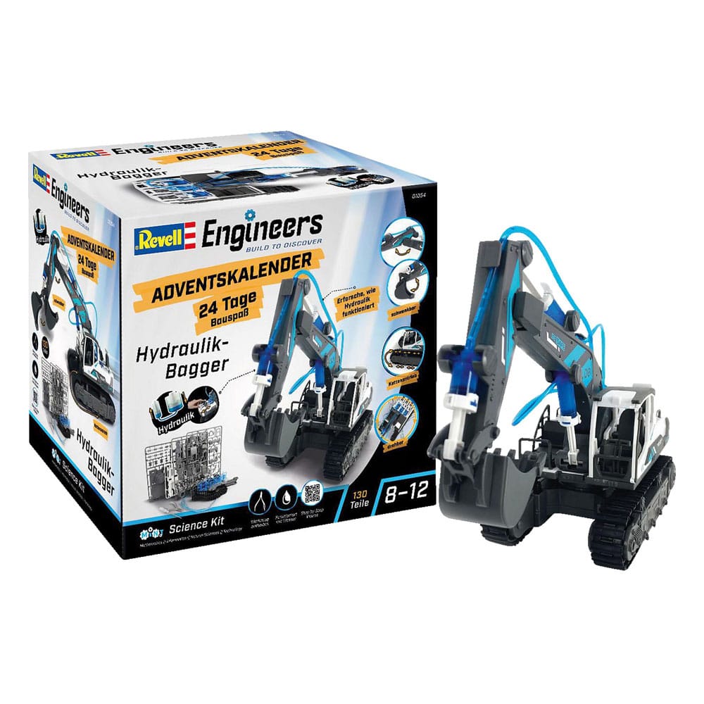 Revell Engineers Calendario de adviento Kit de maqueta de excavadora hidráulica