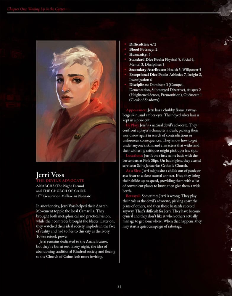 Vampire: The Masquerade 5th Edition RPG libro The Crimson Gutter Chronicle Book *Edición Inglés*