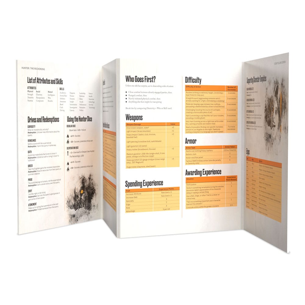 Hunter: The Reckoning 5th Edition RPG Storyteller's Screen Kit  *Edición Inglés*