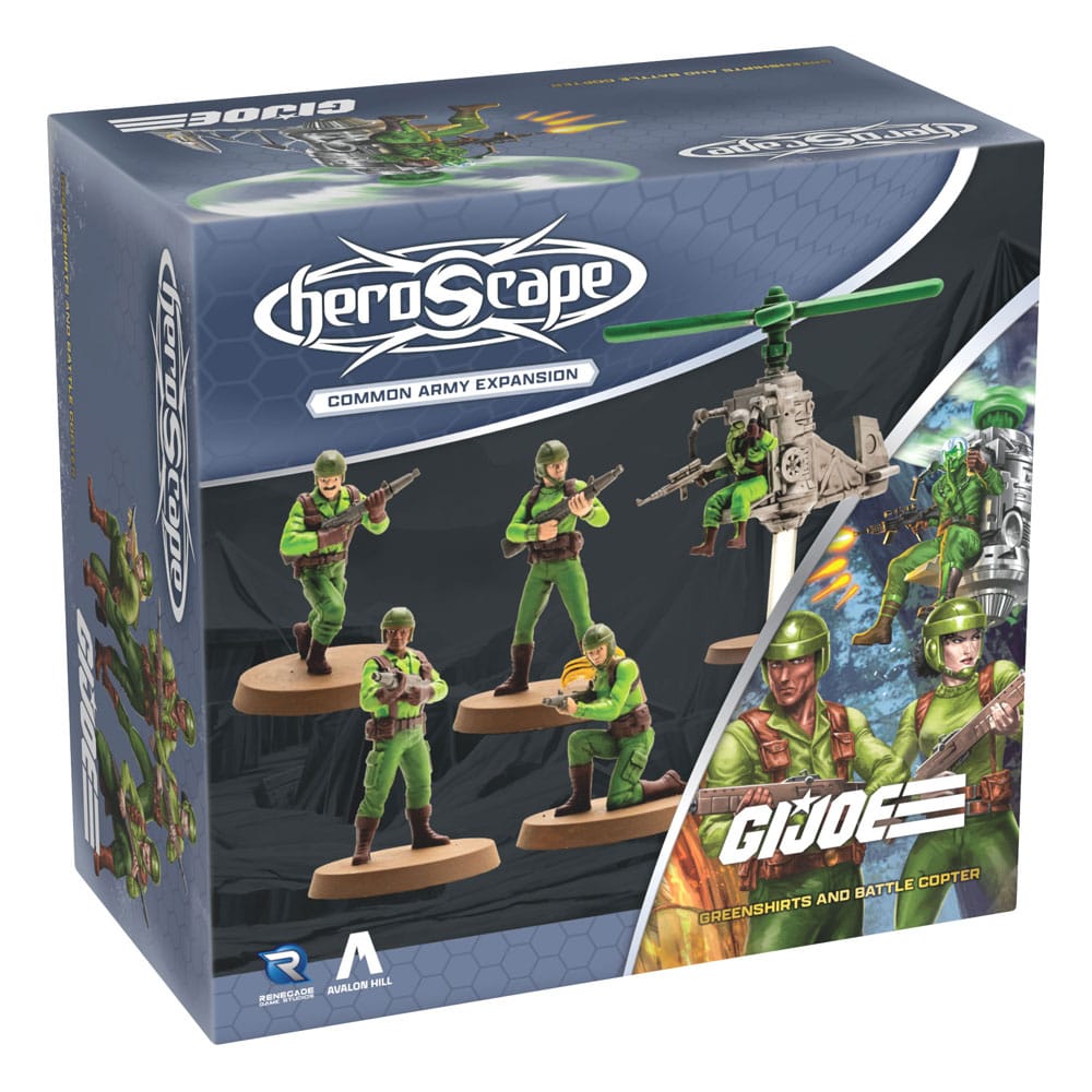 G.I.Joe Heroscape expansión del ejército Greenshirts & Battle Copter (Common) *Edición Inglés*