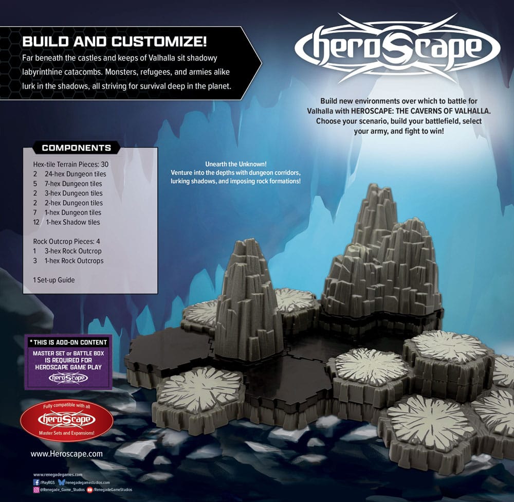 Heroscape expansión del terreno The Caverns of Valhalla  *Edición Inglés*