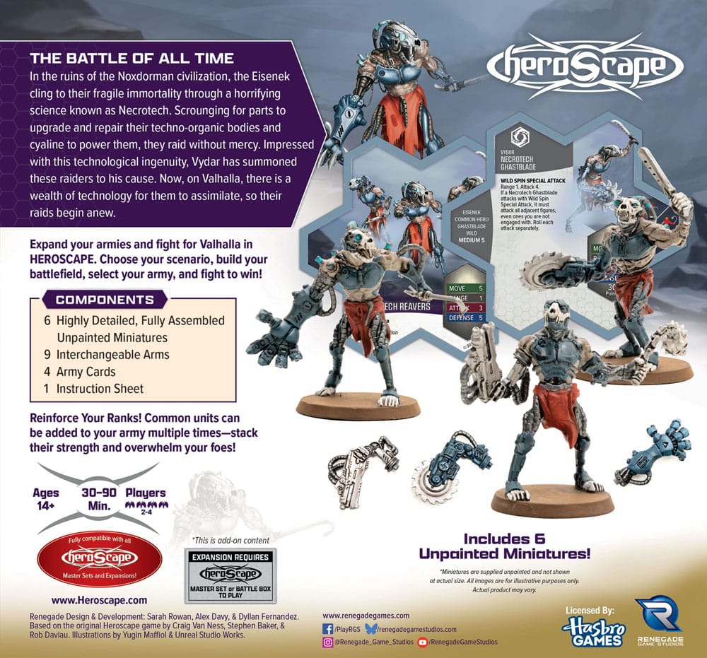 Heroscape expansión del ejército Age of Annihilation Upgraded Necrotech Reavers (Common) *Edición Inglés*