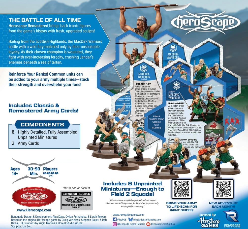 Heroscape Juego de Mesa Expansión de Ejército MacDirk Warriors Remastered *Edición Inglés*