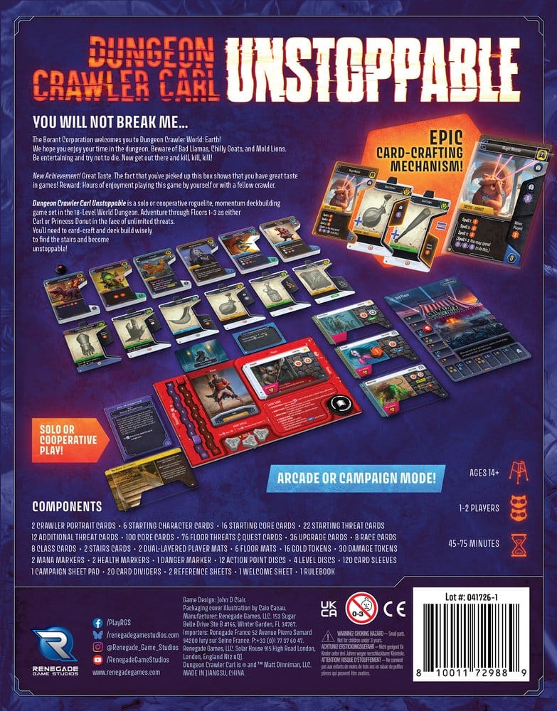 Dungeon Crawler Carl Juego de Mesa Unstoppable *Edición Inglés*