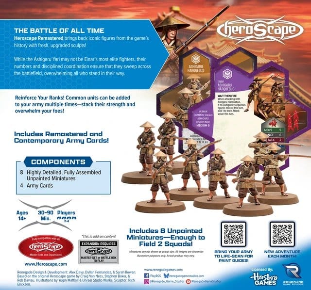 Heroscape Expansión de ejército Ashigaru Harquebus Remastered – Standard Edition *Edición Inglés*