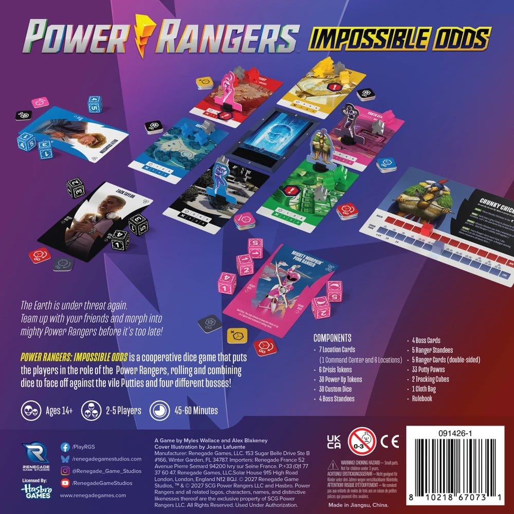 Power Rangers Juego de dados Impossible Odds *Edición Inglés*