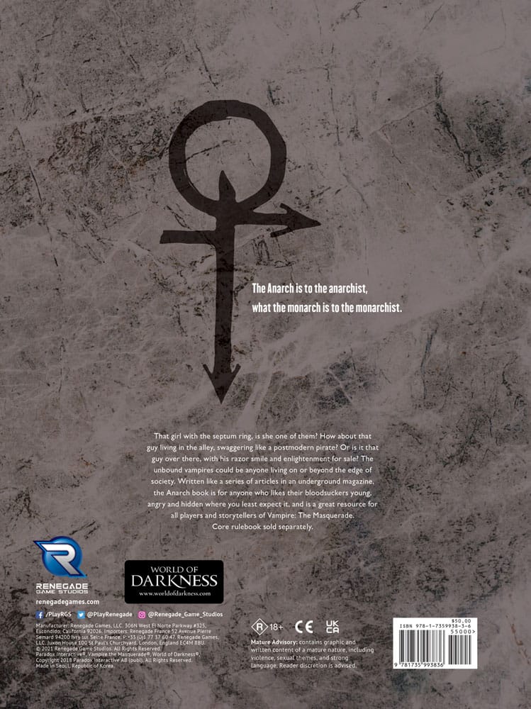 Vampire: The Masquerade 5th Edition RPG libro Alma Maters Sourcebook *Edición Inglés*