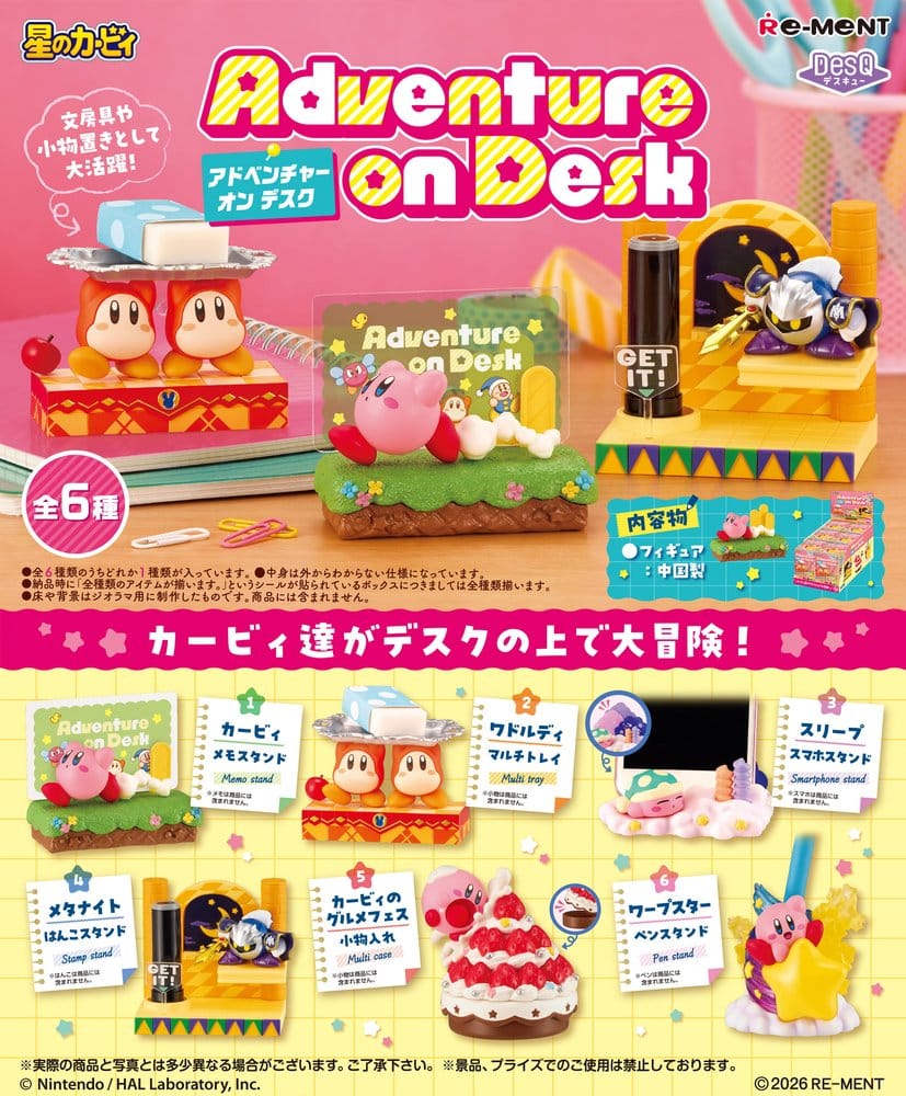 Kirby Adventure on Desk Figuras Mini Blind Box Display (6) Frikytopia