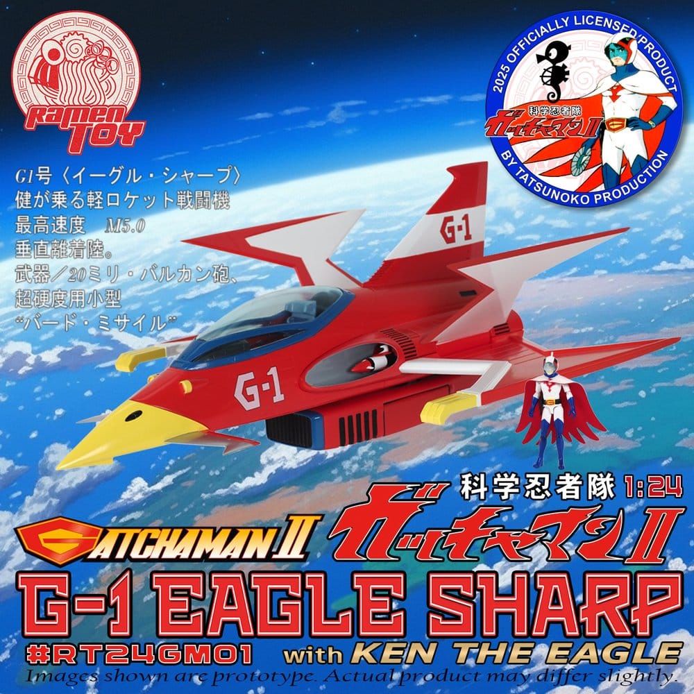 Gatchaman II Figura con Vehículo 1/24 G-1 Eagle Sharp & Ken The Eagle Frikytopia