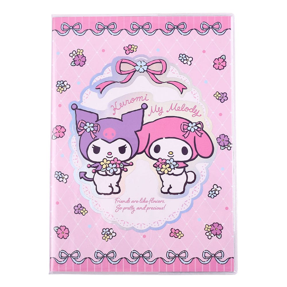 Sanrio Libreta Kuromi & My Melody Pastel Flower Holographic Checkered Frikytopia