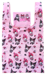 Sanrio Bolsa Pink Black Party Series Kuromi & My Melody Foldable