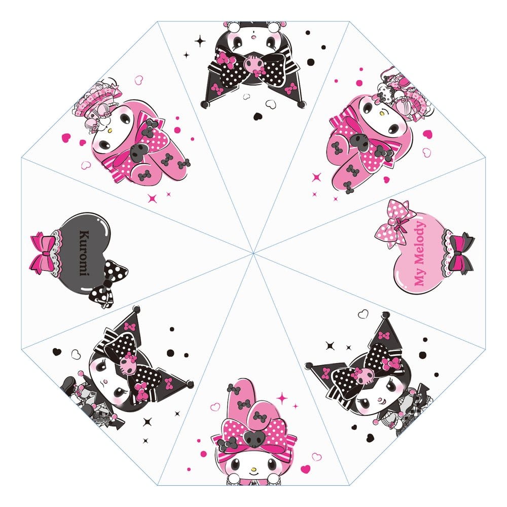 Sanrio Paraguas Pink Black Party Series Kuromi & My Melody Transparent Frikytopia