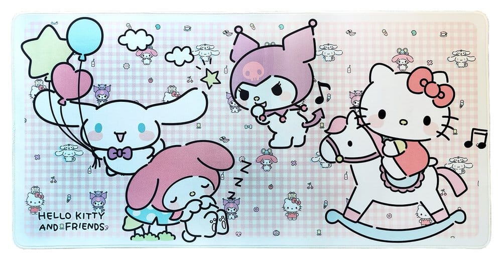Sanrio XXL Alfombrilla de ratón Pink Black Party Series Hello Kitty & Friends Infant Style Frikytopia