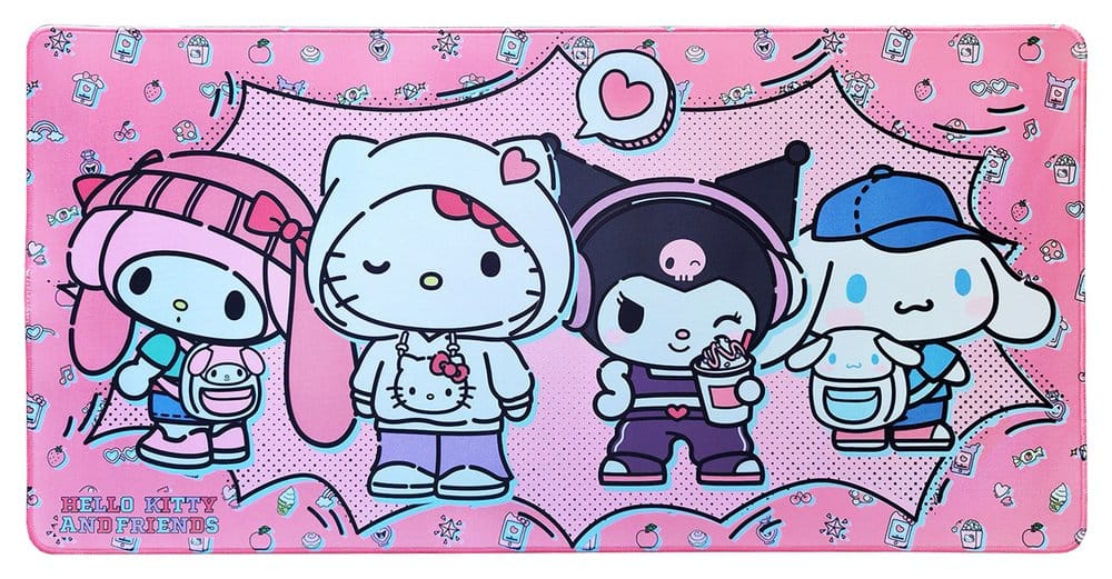 Sanrio XXL Alfombrilla de ratón Pink Black Party Series Hello Kitty & Friends Pop Frikytopia